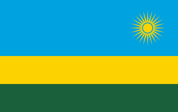 illustrazioni stock, clip art, cartoni animati e icone di tendenza di bandiera del ruanda. illustrazione vettoriale. - ruanda