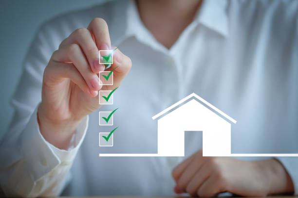Checklist while buying your House. Real estate concept. Check mark completed for home buying checklist. home loan, tax, mortgage, buy, rent and property investment. lista de verificación al comprar su casa. concepto inmobiliario. marca de verificación completada para la lista de verificación de compra de viviendas. préstamo hipotecario, impuestos, hipoteca, compra, alquiler e inversión inmobiliaria.