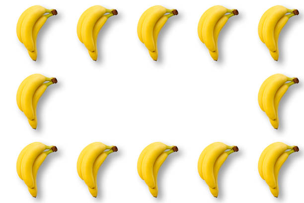 bananas isolated on white background with space for text, bunch of three bananas
