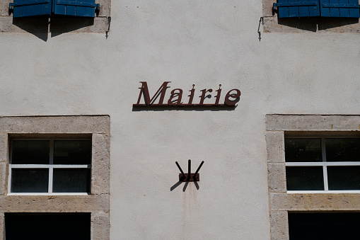 mairie france text sign on facade building mean town hall in office france