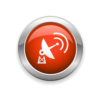 An illustration of satellite communication glossy icon for your web page, presentation, apps and design products. Vector format can be fully scalable & editable.