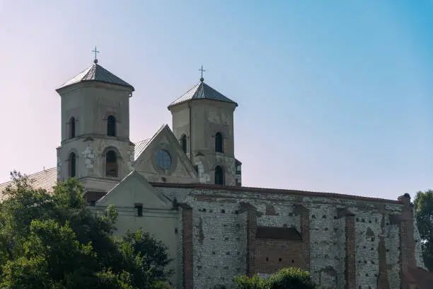 Bendectin abbey in Tyniec in the morning. A beautiful sunny summer day. Tyniec, Poland