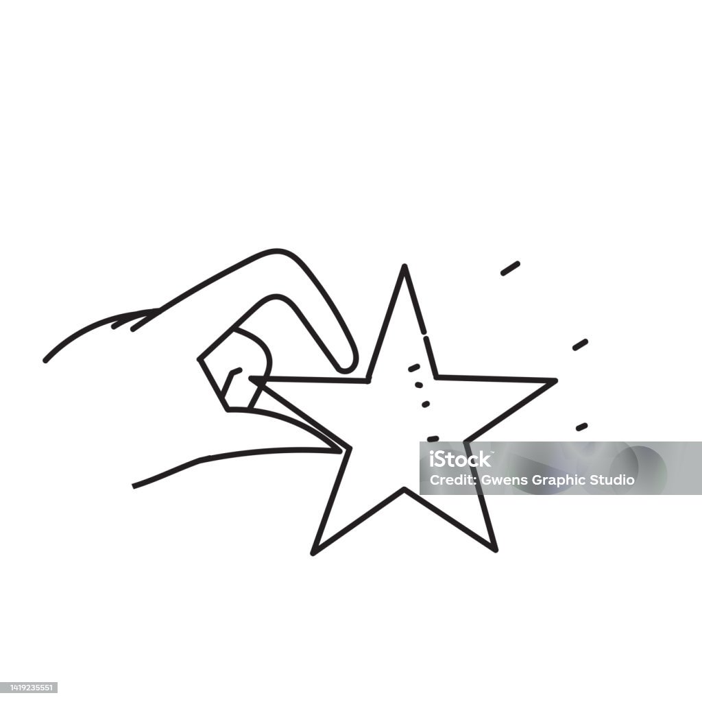 Hand Star Vector Image Hand Drawn Doodle Hand And Star Shape Illustration Vector Isolated ...