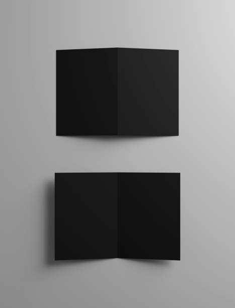 istock Open black bifold leaflet, brochure, catalogue mockup 1419236503