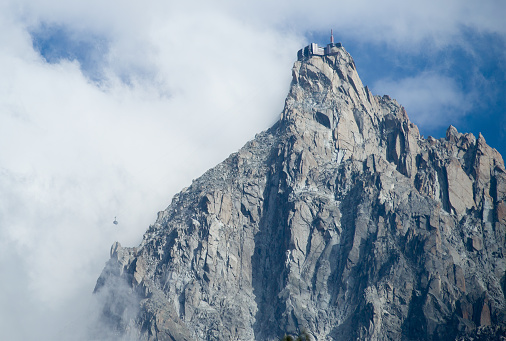 Aiguille du midi and bossons glacier from the chamonix valley