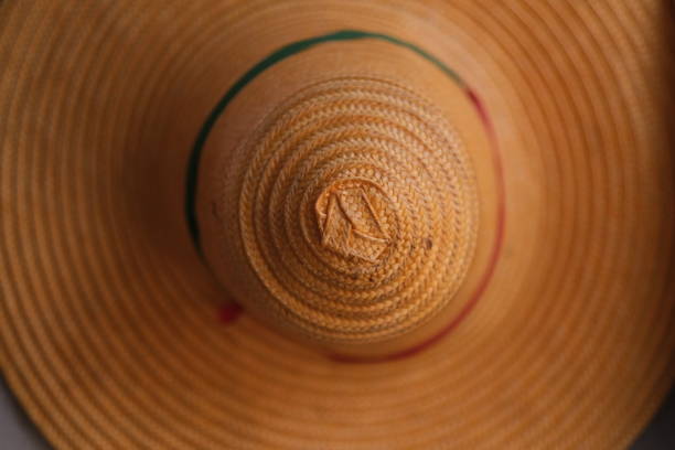 A straw hat of asian peasant, close-up view