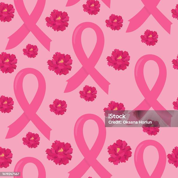 Ilustración de Cinta De Color Rosa Patrón Sin Costuras y más Vectores Libres de Derechos de Fundación para la investigación del cáncer de pecho - Fundación para la investigación del cáncer de pecho, Mes, Abstracto