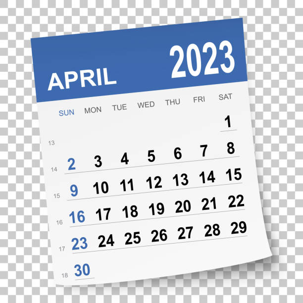 illustrazioni stock, clip art, cartoni animati e icone di tendenza di calendario aprile 2023 - april