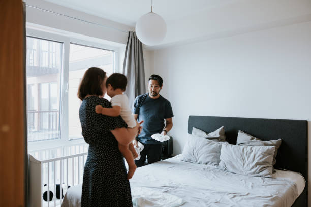 istock Young family getting ready in the morning 1419257517