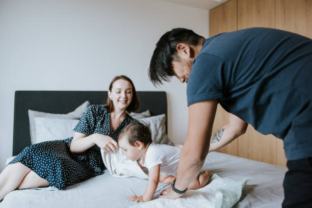 istock Young family getting ready in the morning 1419257519