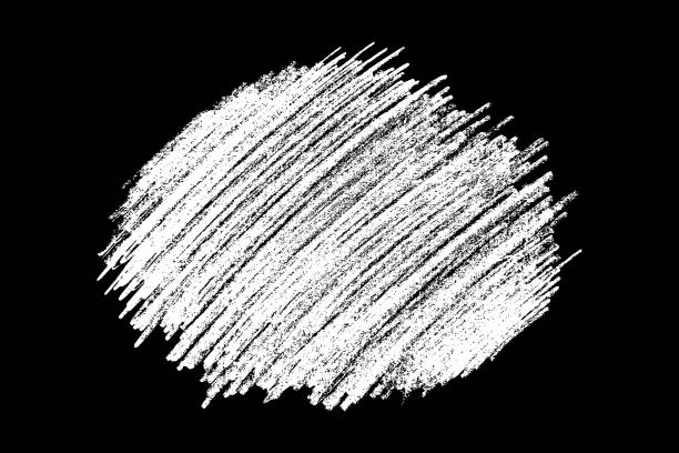 Scribble hand drawn stain in chalk. Scribble hand drawn in chalk on black background. Monochrome stain element. Digitally generated image. Vector illustration, Eps 10. back scratch stock illustrations