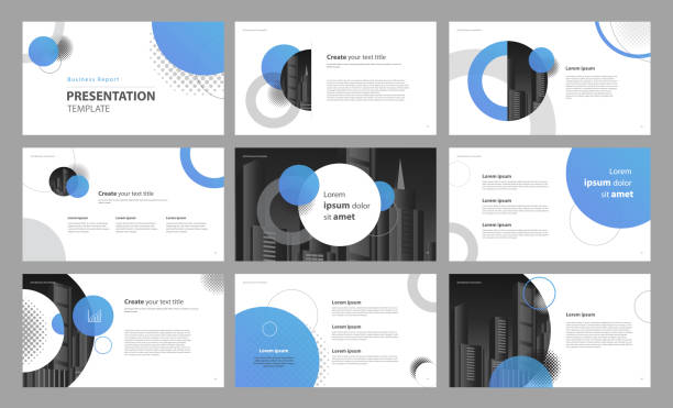 business presentation template design backgrounds and page layout design for brochure, book, magazine, annual report and company profile, with info graphic elements graph design concept This file EPS 10 format. This illustration
contains a transparency and gradient. slide show stock illustrations