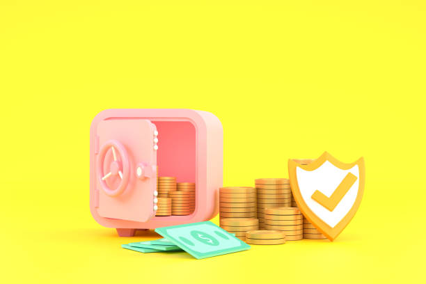 istock safe, coins and banknotes for symbol business saving. 1419266801