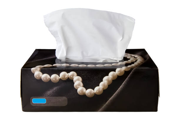 istock Pearl necklace on tissue box no text for packaging, Backgrounds 1419268184