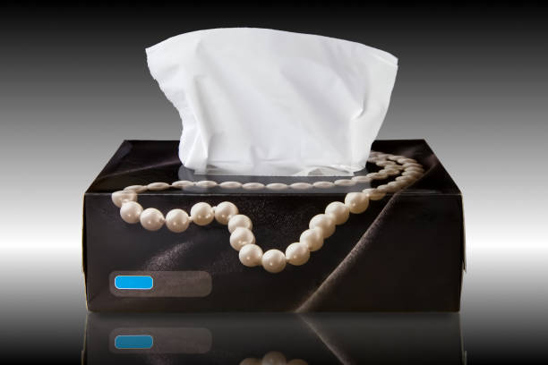istock Pearl necklace on tissue box no text for packaging, Backgrounds 1419268206