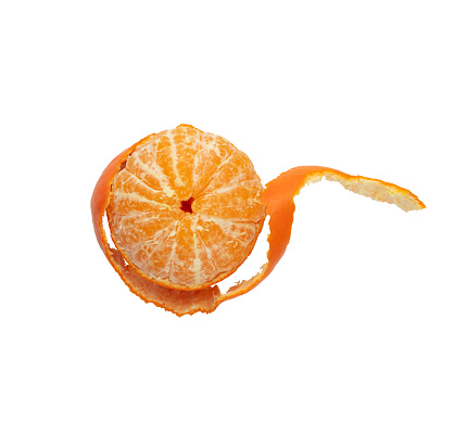 Mandarine orange fruits or tangerines isolated on white background. Fresh mandarine Pattern.