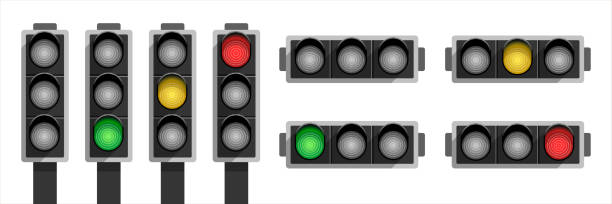 istock Traffic lights collection. Green, Yellow and Red colored. Horizontal and vertical position 1419278936