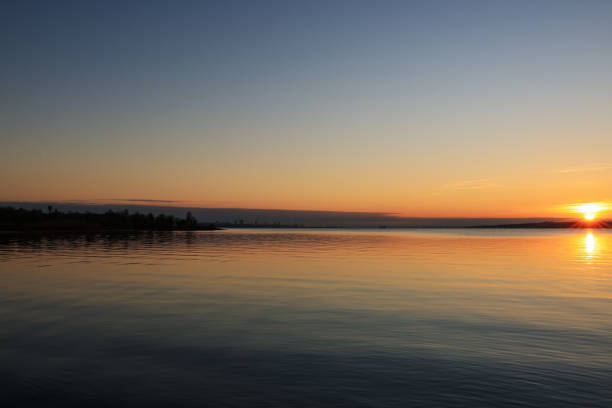 Picturesque view of beautiful riverside during sunset