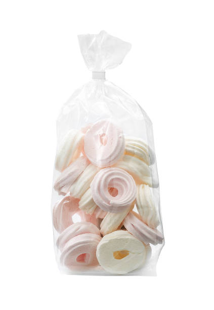 Chistmas meringue wreath cookies in a plastic bag