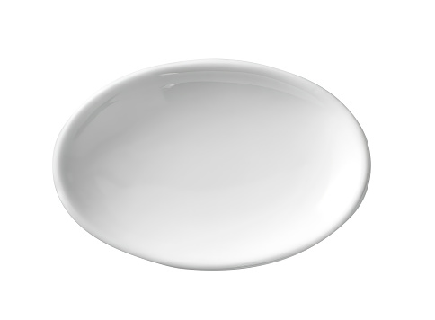 white ceramic plate isolated on white.