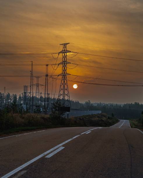 istock Powerlines when sun goes up 1419284163