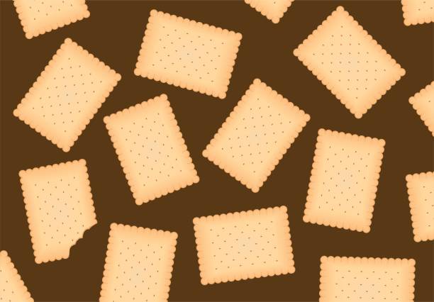 niechlujne petibor biszkoptowe tło kafelkowe - biscuit cookie cracker missing bite stock illustrations
