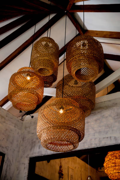 istock Lamp design from bamboo weave , Modern and contemporary concept. 1419288074