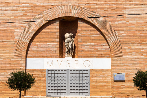 Merida, Spain - July 10, 2022: National Museum of Roman Art. It is an archaeology museum located in Merida designed by Rafael Moneo architect