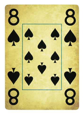Eight Of Spades playing card - Isolated (clipping path included)