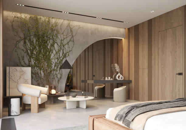 istock Computer generated image of a luxury resort bedroom 1419290590