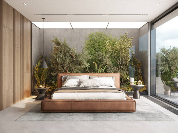 3d rendering of comfortable bed in a luxury resort bedroom