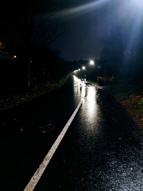 istock Wet asfaltroad for pedestrians 1419292270