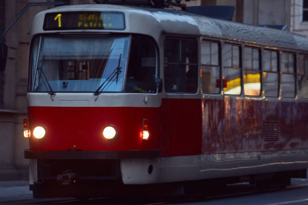 istock Tram public transportation in Praha, Czech republic. 1419294037