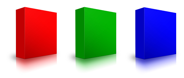 Rgb Box Line Three Rgb Software Boxes Blank Template Red Green And Blue For ...