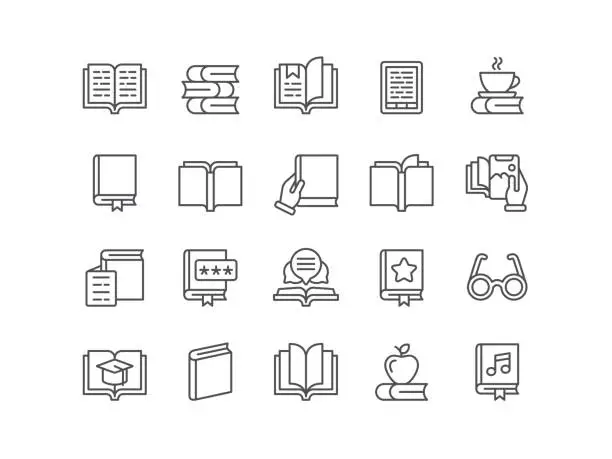 Vector illustration of Book Icons