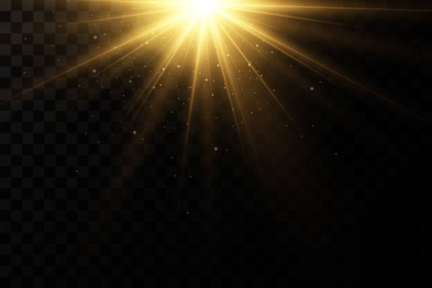 istock Shining golden stars. Light effects, glare, glitter, explosion, golden light. Vector illustration. 1419310152