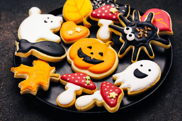 istock Colorful Halloween sugar cookies with glase 1419312183