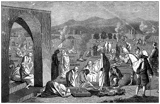 Antique illustration, ethnography and indigenous cultures: Middle east and Caucasus, Day of the dead celebration, Armenia