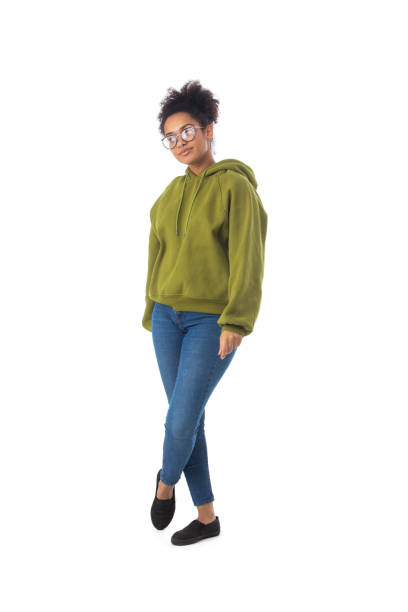 istock Full length woman portrait on white 1419320781