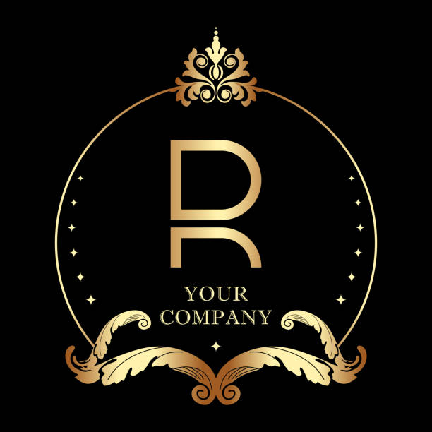 Letter R RD DR Monogram Style Modern Identity Luxury Frame Border Decoration Logo Template Letter R RD DR Monogram Style Modern Identity Luxury Frame Border Decoration Logo Template r and d stock illustrations