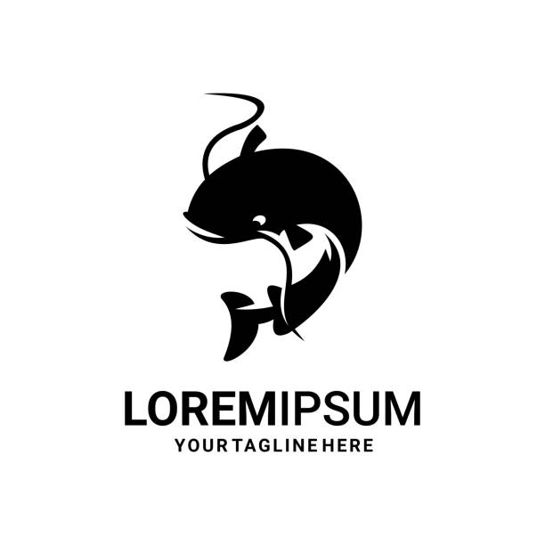 catfish catfish, cafe and restaurant logo design vector catfish stock illustrations