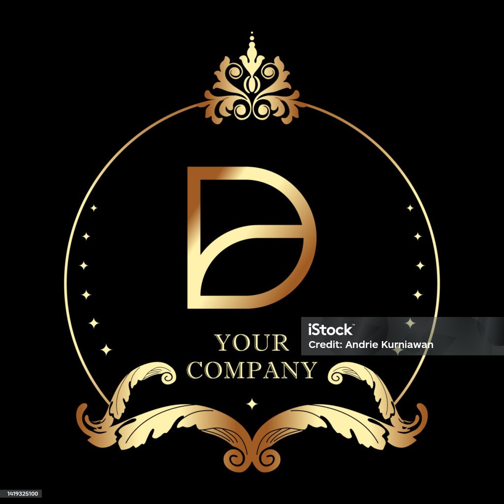 D Monogram Image Letter D Monogram Organic Nature Leaf Fresh With Frame Border ...