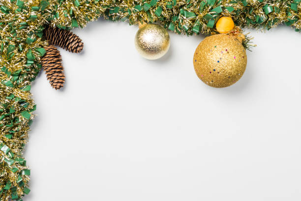 istock Background with garlands and Christmas decorations. 1419325973