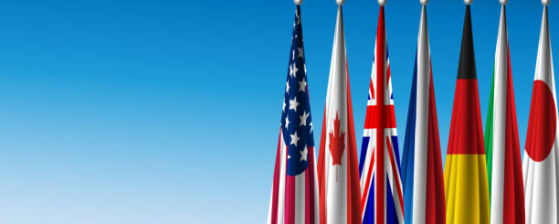 G7 State Flag Background vector art illustration