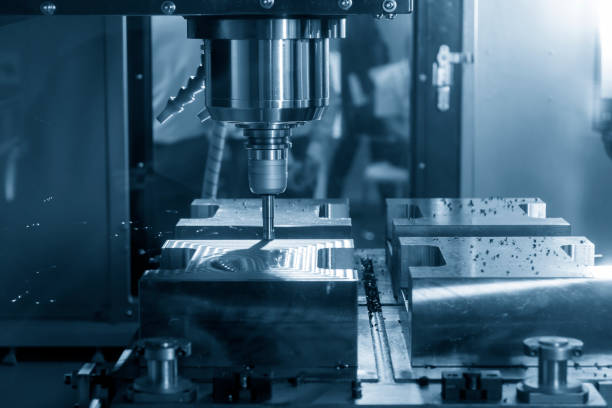 istock The CNC milling machine rough cutting the injection mold parts by indexable tools. 1419332579