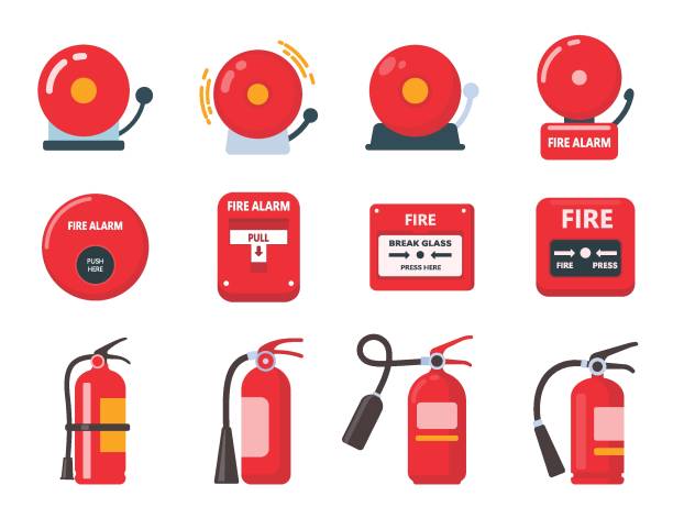 ilustrații de stoc cu web - alarmă de incendiu