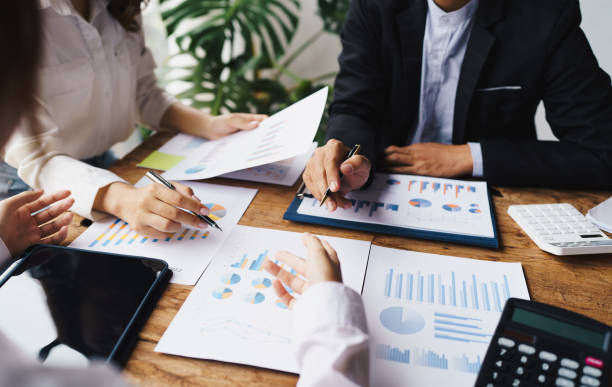 istock Business People Planning Strategy Analysis from financial document report, Office Concept 1419348271