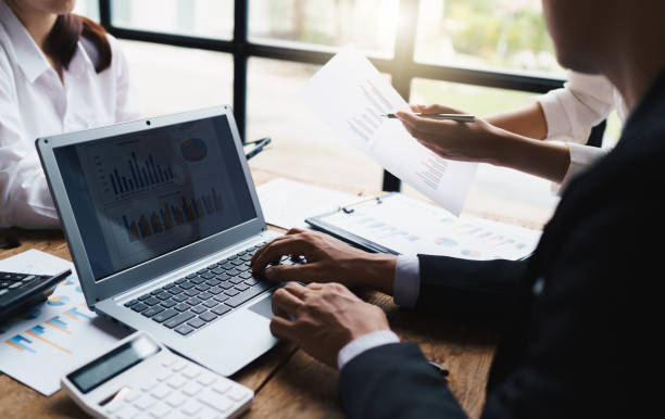 istock Business People Planning Strategy Analysis from financial document report, Office Concept 1419349360