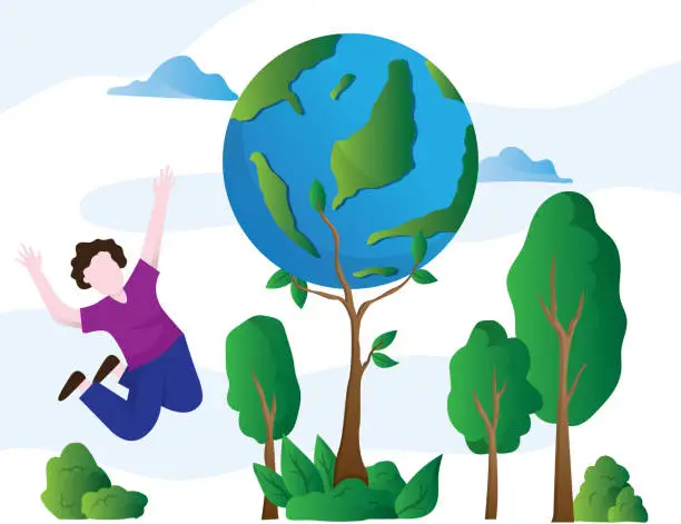 Vector illustration of Earth Day. International Mother Earth Day. Environmental problems and environmental protection
