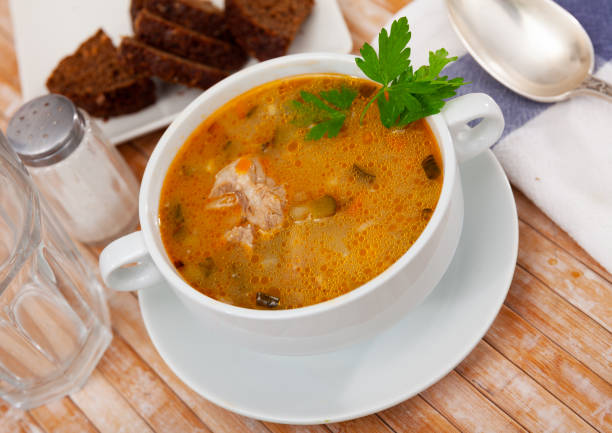 istock Traditional Russian soup rassolnik with beef meat 1419353124